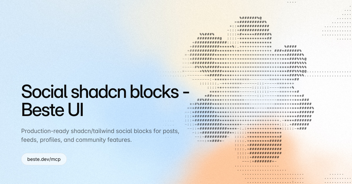 Social shadcn blocks - Beste UI