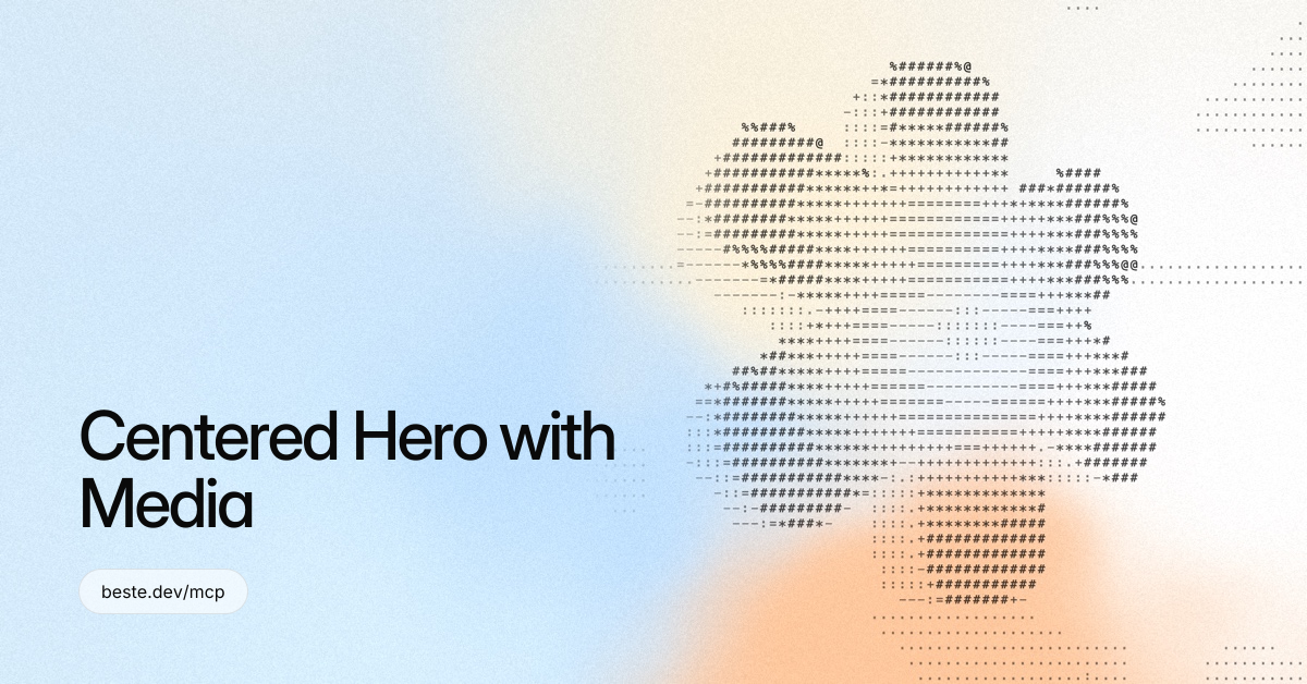 Centered Hero with Media shadcn/tailwind block - Beste UI