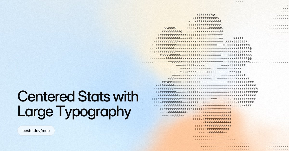 Centered Stats with Large Typography shadcn/tailwind block - Beste UI