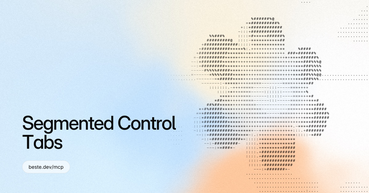 Segmented Control Tabs shadcn/tailwind block - Beste UI